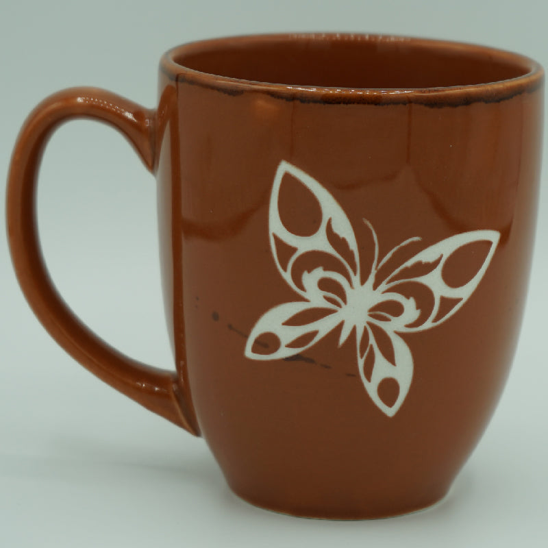 Lovely Decorated Butterfly on Terracotta Savanah Cup