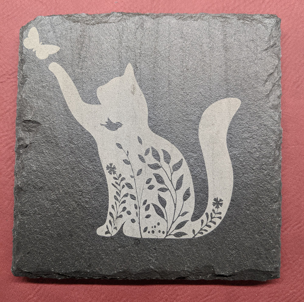 Cat and Butterfly Set of 4 Coasters