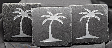 Set of 4  Slate Coasters with Choice of Design.